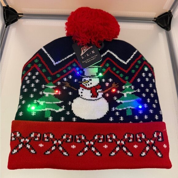 Unbranded Other - Christmas Festive Adults & Kids Light Up Pom-Pom Beanie One Size New